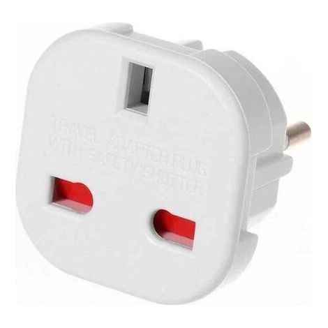 2x Câble adaptateur de prise UK vers prise européenne (Blanc) (1/4)