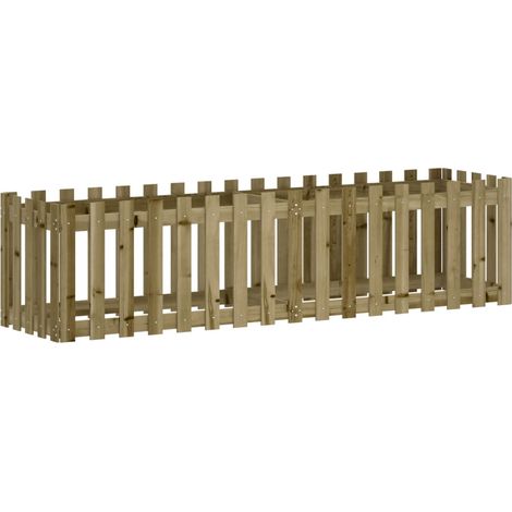 Jardinière bac lit surélevé plantes fleurs terrasse jardin de jardin design de clôture bois de pin imprégné marron