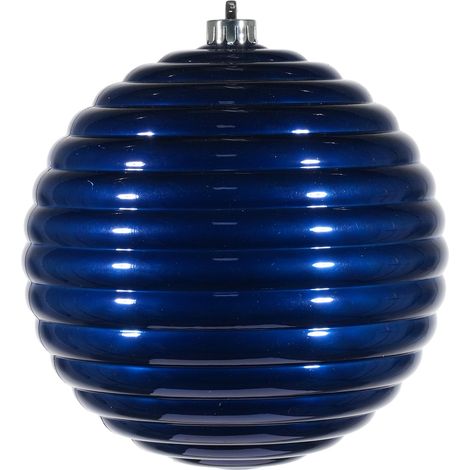 ARPIMEX Sfera Rigata di Natale D 200 Mm Plastica Blu Scuro