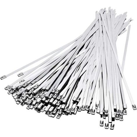 Collier de serrage inox 100 pièces 4,6 mm x 300 mm – Acier inoxydable 304 – Résistance à la corrosion – Pour câbles et tuyaux