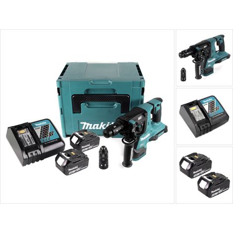 Makita DHR 281 RMJ Brushless Akku Bohrhammer 28 mm im Makpac mit 2x 18 V- 4 Ah/4000 mAh Akku und Ladegerät (1/5)