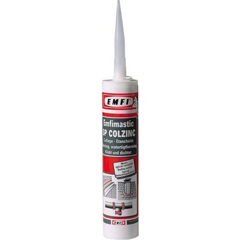 Emfi – Mastic de fixation gris polymère pour zinc – Cartouche 290 ml – Adhérence sans primaire sur cuivre, plomb, inox – 75029AE013