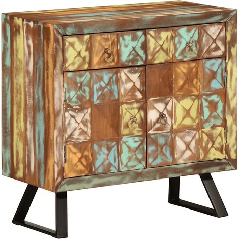 Cómoda retro 70 x 35 x 70 cm almacenamiento práctico estilo único ambiente vintage de madera multicolor 020047283 (1/5)