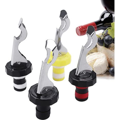Bouchon Flasche - Bouchon Étanche Universel avec Levier - Pour Vin Champagne Bière Boissons - Lot de 4 (1/5)