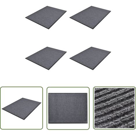 Lot de 4 paillassons PVC Gris 90x60 cm DEC023149 (1/5)