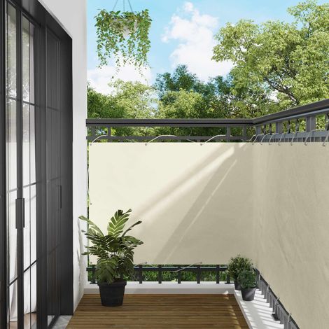 Balkonsichtschutz Creme 110 x 1000 cm Oxford-Stoff (1/5)
