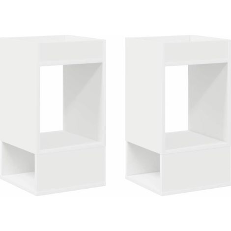 Maison Exclusive - Beistelltisch 2 pcs Weiß 30 x 30 x 56 cm Holzw