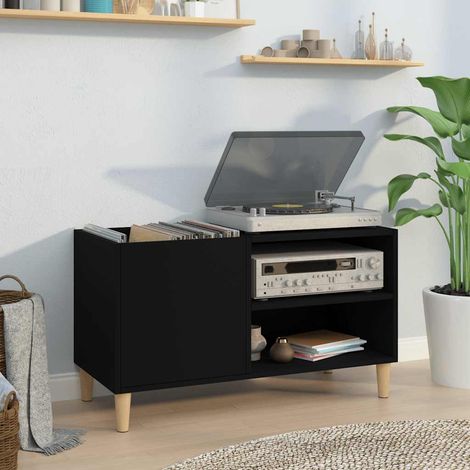 vidaXL Record Cabinet Black 84,5x38x48 cm Engineered Wood (1/5)