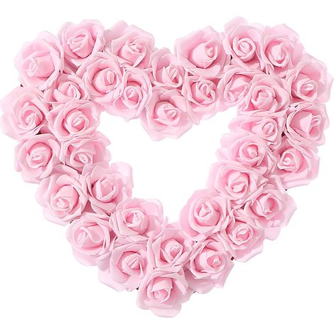 Guirlande De Roses Artificielles En Forme De Cœur - Décoration Pour Mariage Fiançailles Saint-Valentin Anniversaire - 35x35x5 cm - 1 Pièce (1/5)