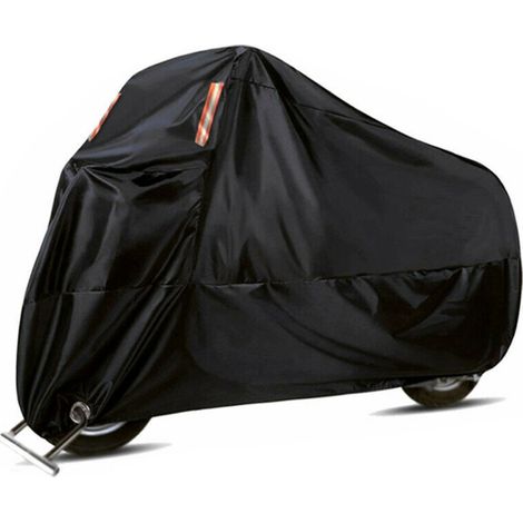 Funda negra impermeable y resistente para motocicleta, ideal para almacenamiento al aire libre, resistente a la nieve y la lluvia. (1/5)