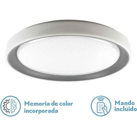 FABRILAMP Plafon Luanda 72w 3000-4000-6000k Gris Red.7x49,5d 7200lm Reg.intens. C.remoto C/memoria (1/5)