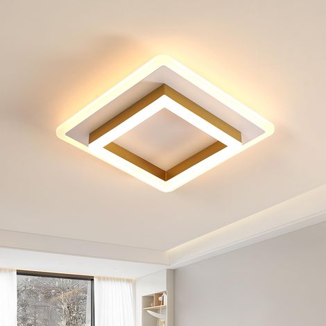 Plafonnier LED Moderne, 30W 3000K Carré Lampe de Plafond Doré (1/5)