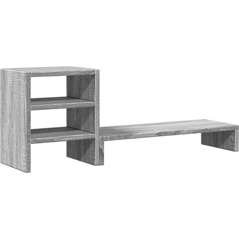 Soporte para monitor mueble de escritorio y organizador de oficina madera de ingeniería gris 020044956 (1/5)