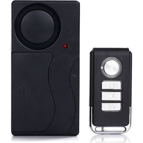 Alarme vibrante sans fil, adaptée aux vélos/motos/voitures/véhicules/portes et fenêtres, volume de 110 dB (télécommande incluse). (1/4)