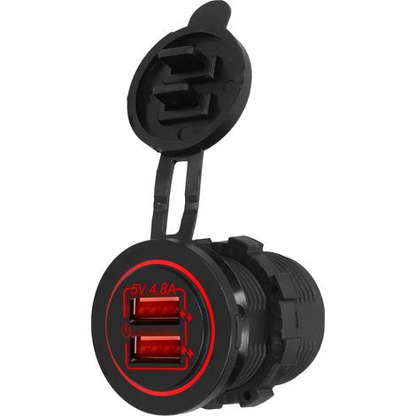 de voiture et moto 5V 4 8A double prise USB avec
