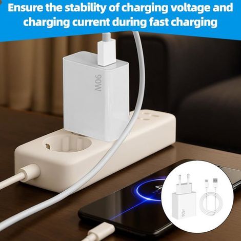 90W Chargeur, Chargeur Rapide 90W Avec Câble Usb C 1.5M, Turbo Type-C Pour 15 14 13 Ultra Poco F6 X7 F7 Pro, Pour Redmi 14C[CC257] (1/5)