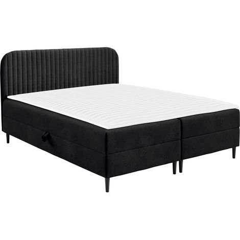 Lit boxspring Rivus, Coral 60, Double, Continental, 140x200, Tissu, Disponible, 142x205x91cm
