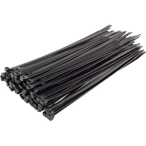Collier de Serrage en Nylon - 300 mm x 7,6 mm - Noir - Attache Câble Ultra Solide - Serre-Câbles Ultra Solide - Lot de 100 Pièces (1/4)