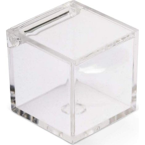 12 Cubo Plexiglass 5x5 Trasparente Porta Confetti Bomboniera (1/5)