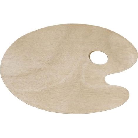 Palette peinture - Non spécifié - Ovale en bois - 20 x 30 cm - Ouverture confortable