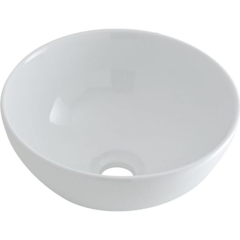 Milano Irwell 320mm White Ceramic Round Countertop Bathroom Basin Sink - Basin Only (1/4)