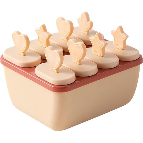 Moule À Glace - 8 Emplacements - En Silicone Alimentaire Et PP - Pour Fabrication Maison De Sucettes Glacées - Idéal Pour Enfants Et Adultes - Lot De 1 (1/5)