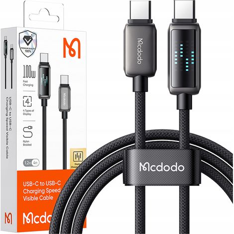 Cavo Mcdodo USB-C per ricarica rapida per Samsung e Apple, USB TYPE C, 100W, 1M LED (1/5)
