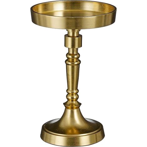 Portacandele in alluminio riciclato oro h8xd12cm per decorazioni natalizie