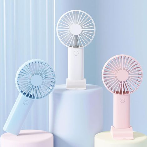 3PCS USB Rechargeable Handheld Mini Fan with Stand, 3 Speed Portable Pocket Fan for Outdoor Office Summer Gift,Multicolor (1/5)
