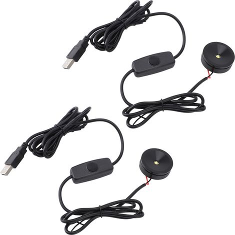 Lot de 2 spots LED professionnels 5V USB à intensité variable, petits spots pour vitrine, bijouterie, entrée, armoire, lumière naturelle (1/5)