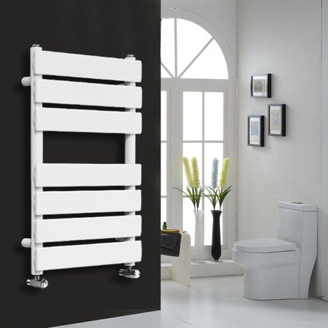 Flat Panel Heated Towel Rail Bathroom Rad Radiator White 650x400mm (1/5)