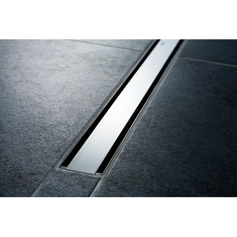 Canivelle de douche CleanLine60 M300-900mm, inox brosse, pour revetement de sol fin  Couleur bonde de douche: Inox brossé