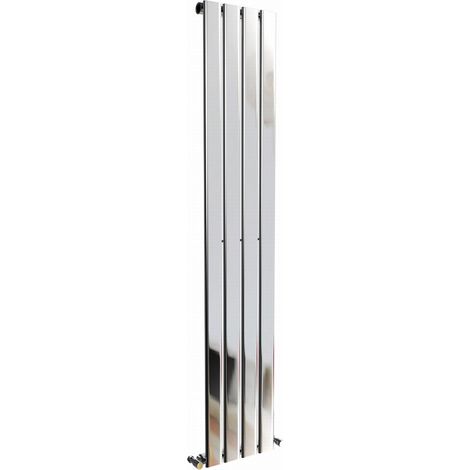Warmehaus Chrome Radiator Flat Panel Vertical Single 1600x272mm (1/3)