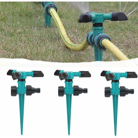 Green Mobility-3 Pièces Arroseur Automatique à 360° pour Pelouse, Arroseur Rotatif à Trois Bras, Arroseur pour Pelouse Automatique Arrosage Système, Peut Être Utilisé pour Jardin Et l'Irrigation Pasto (1/5)