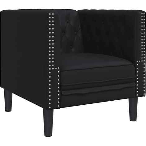 Chesterfield-Sessel Schwarz Kunstleder vidaXL