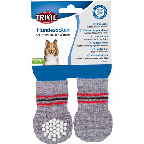 Chaussettes antidérapantes pour chien Trixie, tailles M-L, lot de 2.