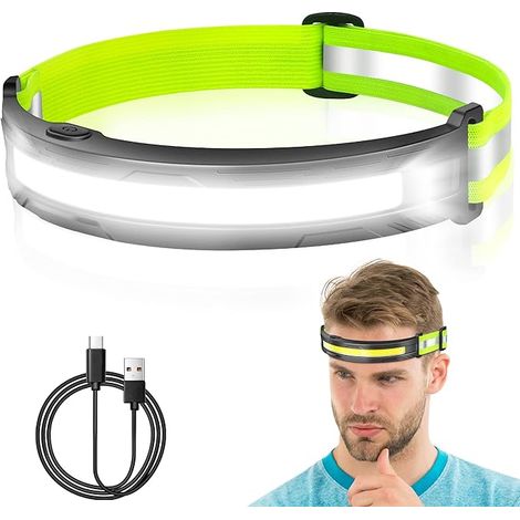royaluxe - Lampe Frontale Rechargeable USB, Torche Frontale LED Ultra Puissante avec 4 Modes d'éclairage Lampe Frontale Etanche IPX4 Léger 230 ° Réfléchissante pour Camping,Pêche,Jogging,Cyclisme,Rand (1/5)