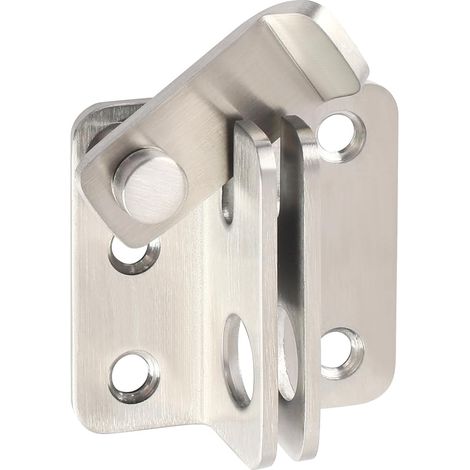 Serratura a scrocco scorrevole in acciaio inox resistente, composta da 2 pezzi, per porte di fienili, armadi e recinzioni (argento) (1/5)
