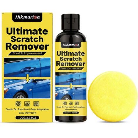 Effaceur de rayures - Éliminez toutes les rayures de votre voiture en 60 secondes, pâte de polissage express pour rayures profondes, kit de polissage pour toutes les couleurs de peinture (1/5)