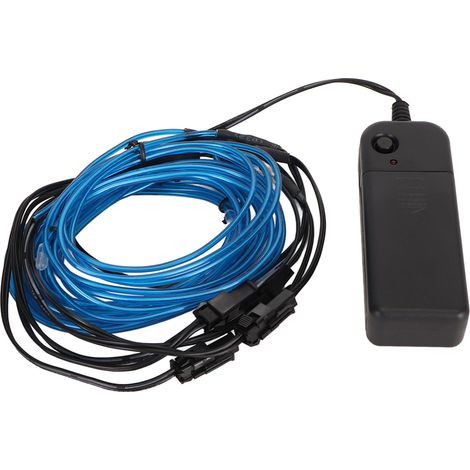 Fil lumineux néon bleu réducteur de bruit, flexible et décoratif, 5 en 1, pour voiture, fête d'Halloween et de Noël. (1/5)