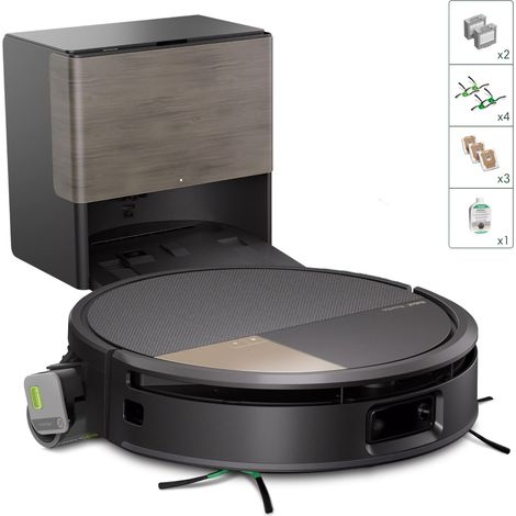 iRobot Roomba Max 706 Combo+Stazione AutoWash, Robot Aspirapolvere Lavapavimenti, ProLiDAR, PowerSpin Roller Mop,SmartScrub,Riconoscimento Oggetti AI,Pulizia Predittiva, Controllo Vocale e App, Nero (1/5)