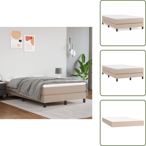 Colchón ensacado - vidaXL Cama box spring con colchón cuero sintético capuchino 120x200cm - Cama con muelles