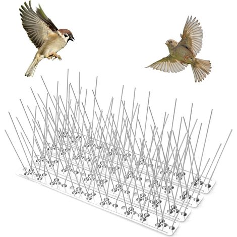Pic Anti Pigeon 1m en Acier Inoxydable 304, Pique Anti Pigeons pour Balcon Fenetre et Toitures, Pique Anti Oiseaux Exterieur pour Moineaux Hirondelles Corneilles Chat, avec 60 Pique (25cm4pcs) (1/4)