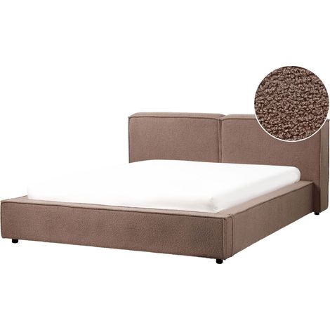 Bed Boucle LINARDS 160 x 200 cm (EU King Size) Brown (1/5)