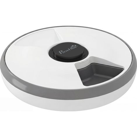 Distributeur croquettes automatique sans fil 6 repas LED réfrigérant gris - programmeur portions chien chat maison connecté