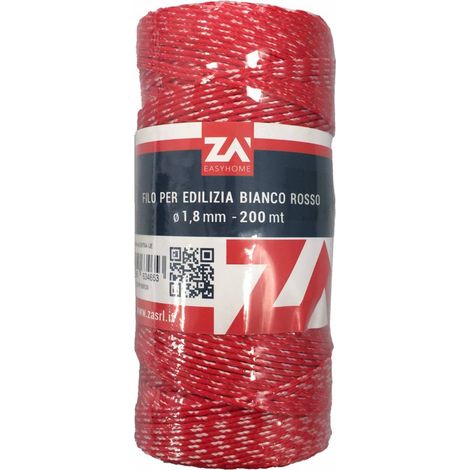 FILO P/EDILIZIA 1,8 MM CF 200 M ROSSO/BIANCO