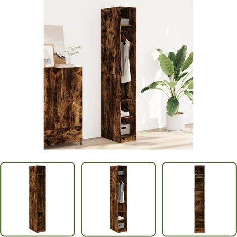 Kleiderschrank Räuchereiche -  Kleiderschrank Räuchereiche 30x50x200 cm Holzwerkstoff (1/5)