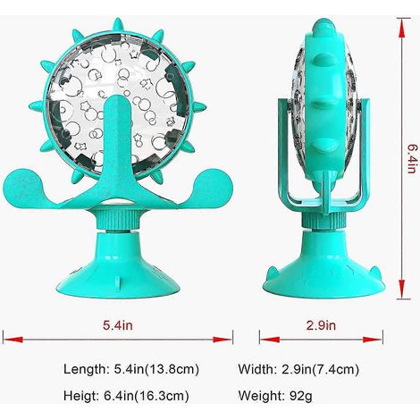 Distributeur de friandises interactif pour chiots, avec moulin à vent rotatif et alimentation lente. (1/5)