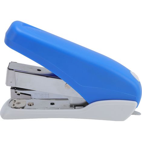 Agrafeuse de bureau bleue, capacité 40 feuilles, modèles 24/6, 26/6, 24/8 et 26/8, idéale pour les bureaux, les écoles et la maison. (1/5)