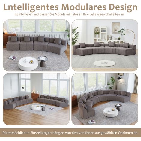 Set di divani in ciniglia con 2 cuscini, set di divani modulari simmetrici per camera da letto, soggiorno, ufficio (per il relax o un pisolino), sala lettura e zona reception. (1/5)